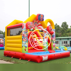 EN14960 commercial grade inflatables bouncy castle with slide for sale