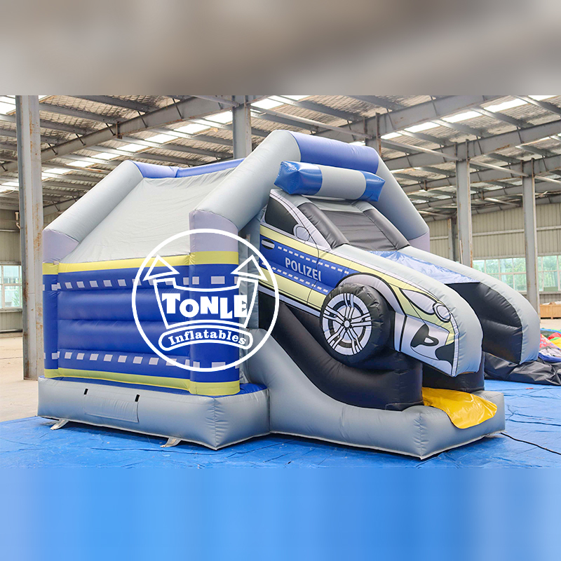Police Car-Themed Commercial Inflatable Bouncy Castle