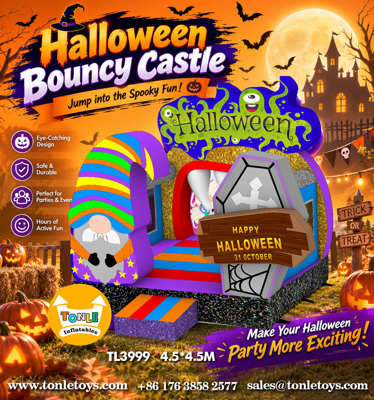 Halloween Inflatable Bouncy Castle Commercial Manufacturer
