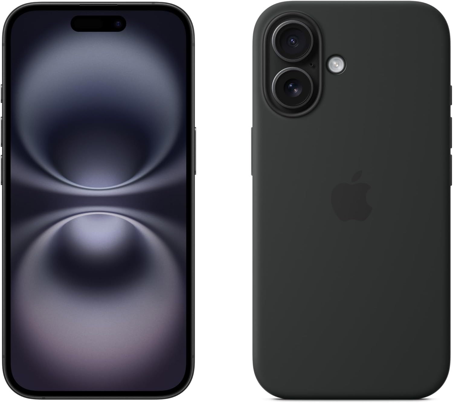Apple iPhone 16 128GB: 5G Mobile phone with Apple Intelligence - Black + Silicone Case with MagSafe - Black