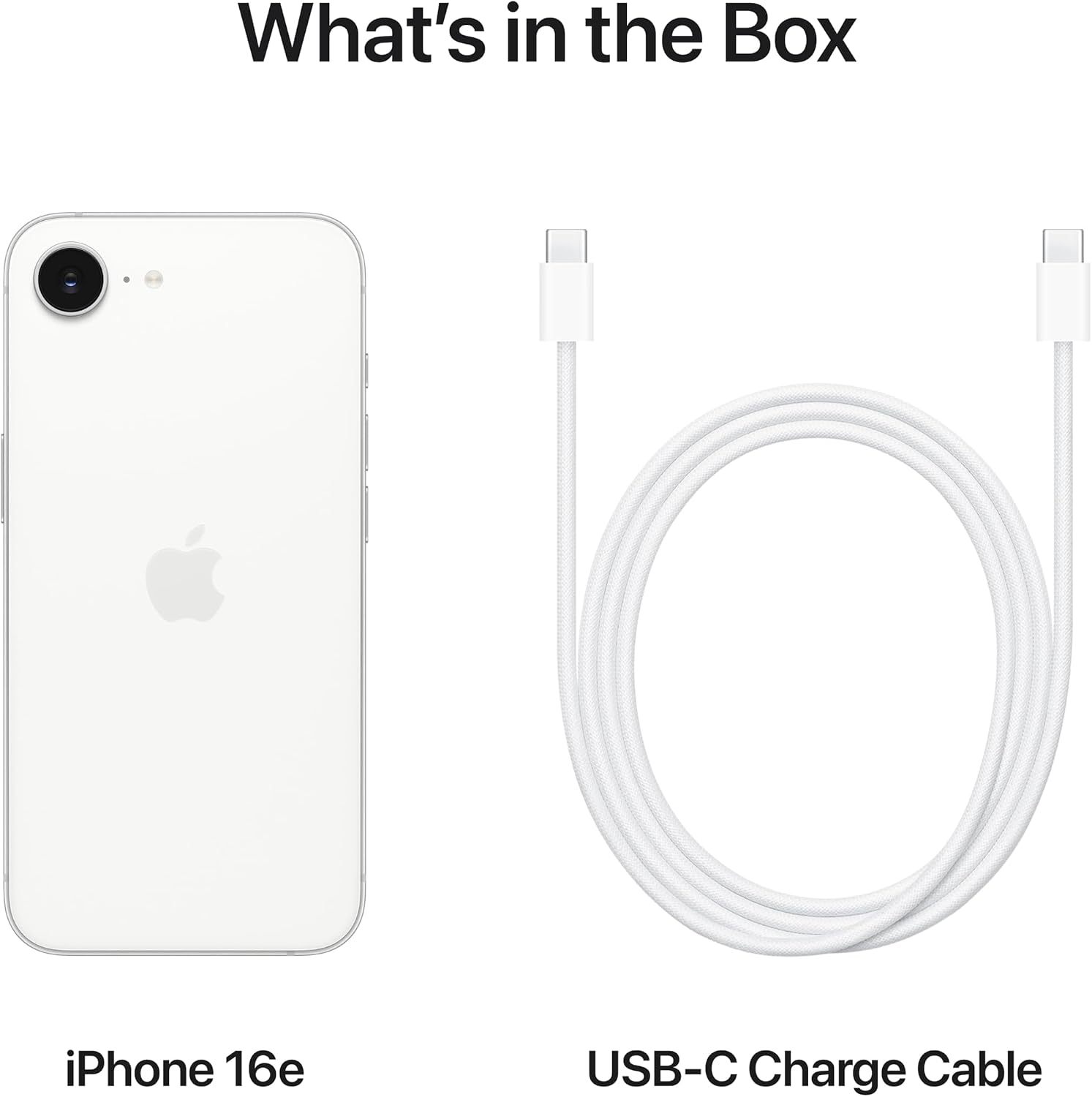 Apple iPhone 16e 128GB: Built for Apple Intelligence, A18 Chip, Supersized Battery Life, 48MP Fusion Camera, 6.1-inch Super Retina XDR Display; White