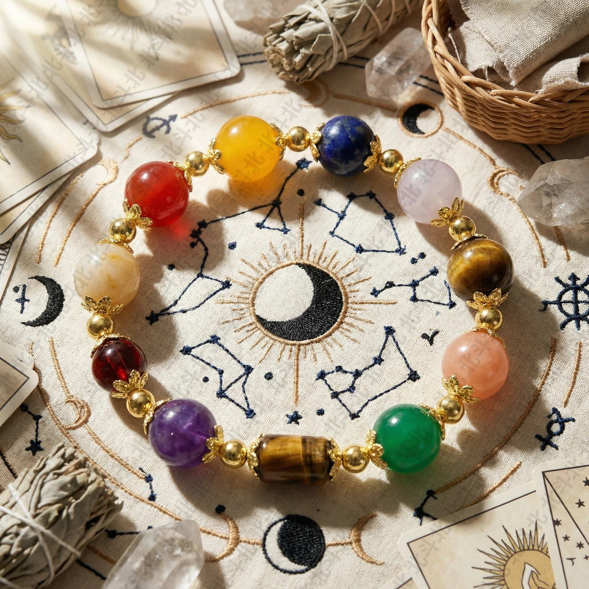 Multi-Color Crystal Mixed Gemstone Bracelet