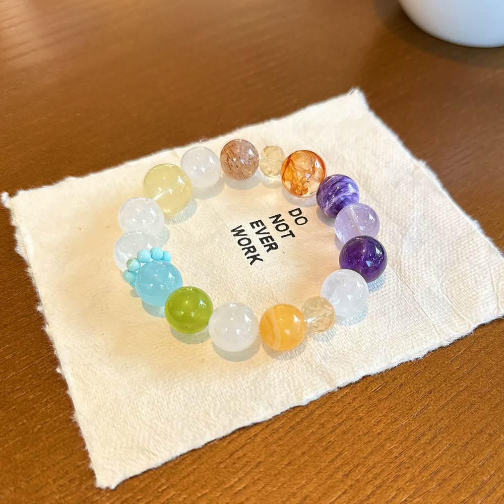 12mm Natural Multi-Treasure Ten Crystal Bracelet 🌈 Full Chakra Wealth Wisdom Emotional Healing Mixed Crystal Bracelet Women Timeless Daily Jewelry Signature SoulCrystal Collection