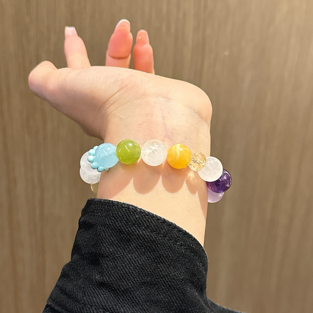 12mm Natural Multi-Treasure Ten Crystal Bracelet 🌈 Full Chakra Wealth Wisdom Emotional Healing Mixed Crystal Bracelet Women Timeless Daily Jewelry Signature SoulCrystal Collection