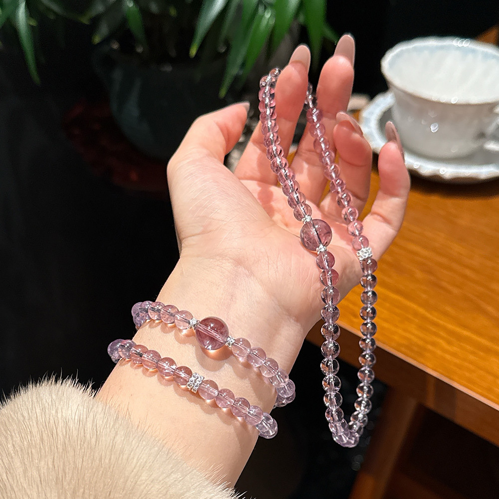 6mm Natural Bolivian Amethyst Double Loop Bracelet Wisdom Luck Healing Crystal Bracelet For Women Study Career Charm Jewelry