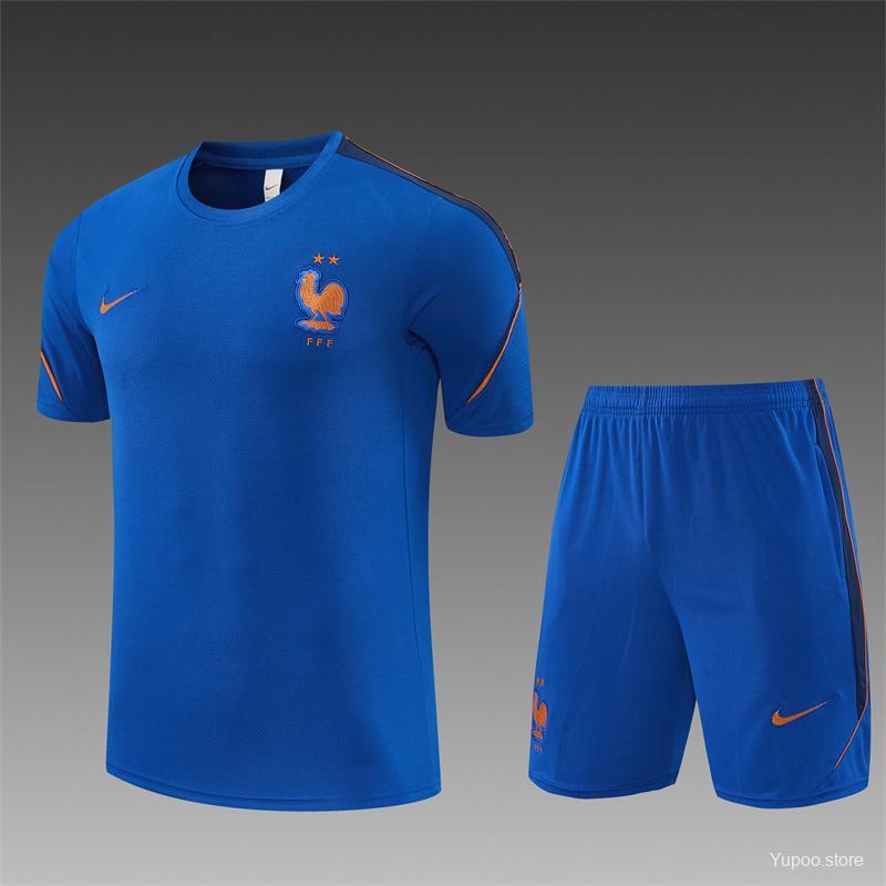 2026 France Blue & Orange Short Sleeve+Soccer Shorts