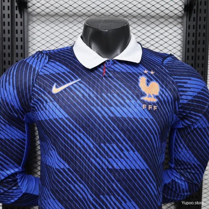 Player Version 2026 France Home Long Sleeve Jersey