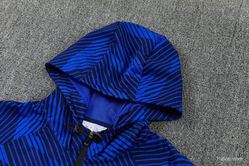 2026 France Navy Blue Full Zipper Hooded Jacket Tracksuit + Long Pants