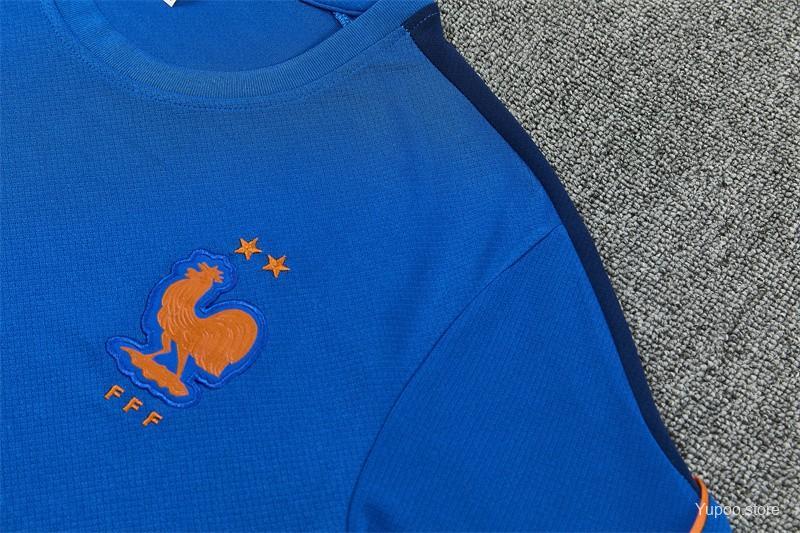 2026 France Blue & Orange Short Sleeve+Soccer Shorts