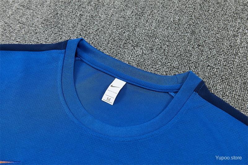 2026 France Blue & Orange Short Sleeve+Soccer Shorts