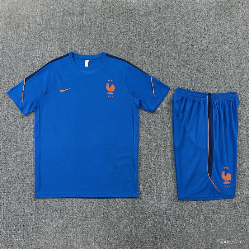 2026 France Blue & Orange Short Sleeve+Soccer Shorts