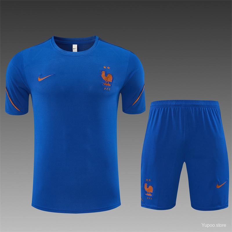2026 France Blue & Orange Short Sleeve+Soccer Shorts