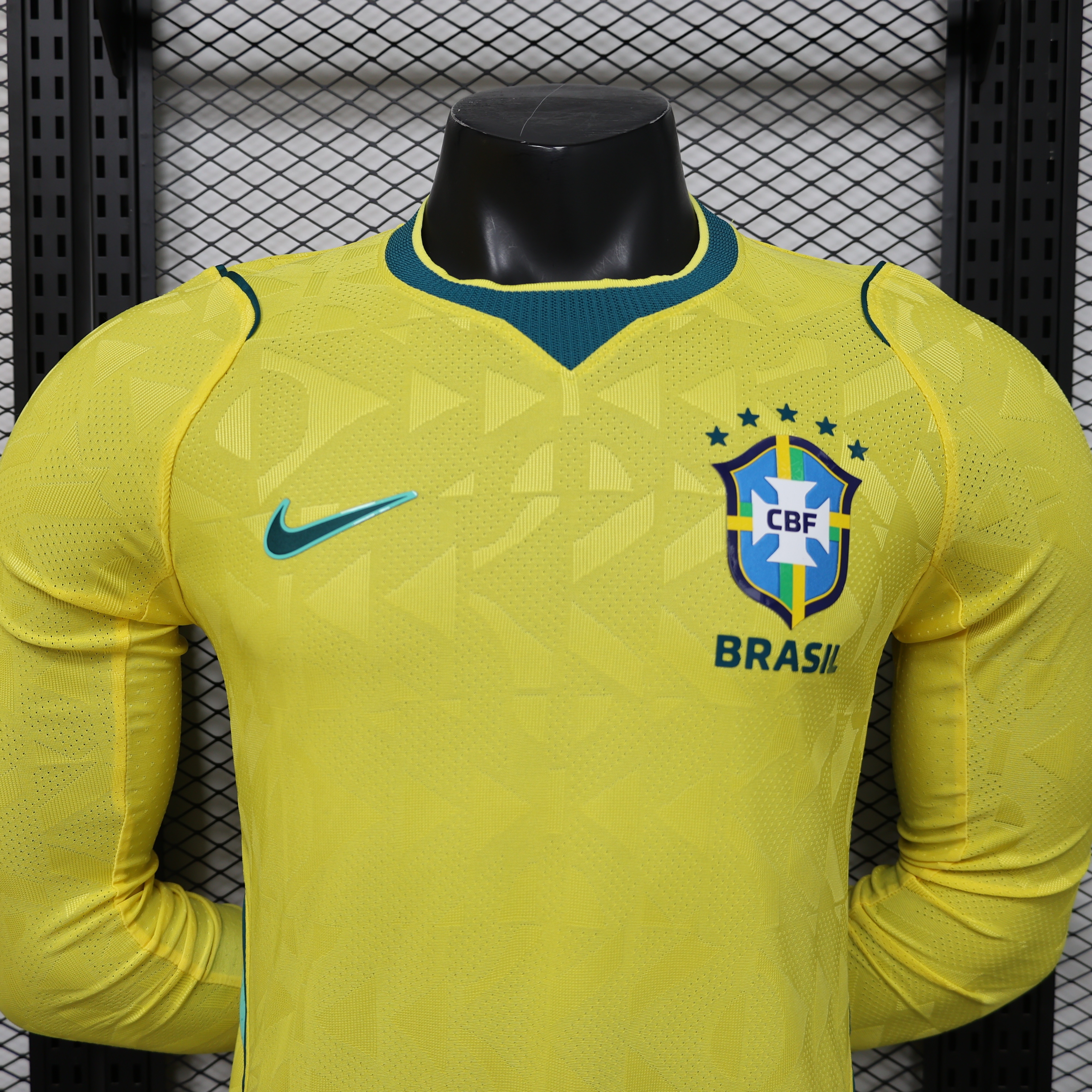 2026 World Cup Brazil Home Kit Player Version Football Long Sleeve Shirt