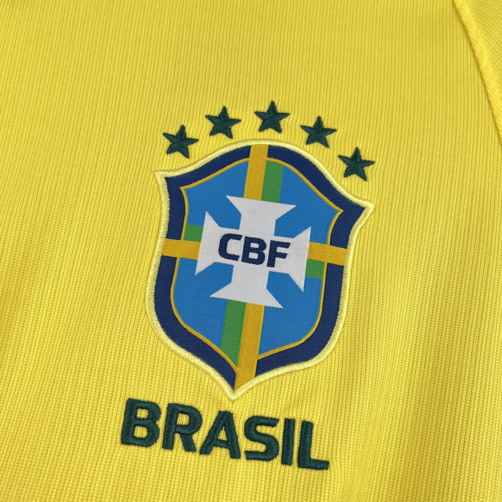 World Cup 2026 Brazil Mens Home Kit Football Long Sleeve Shirt