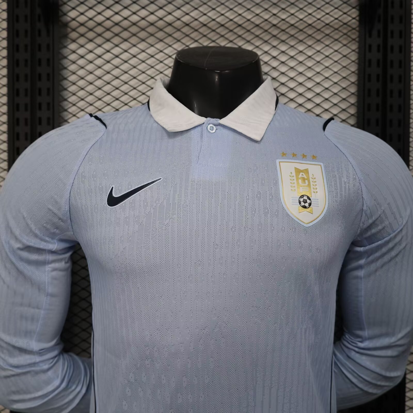 2026 World Cup Uruguay Authentic Soccer Jersey Home Long Sleeve Shirt