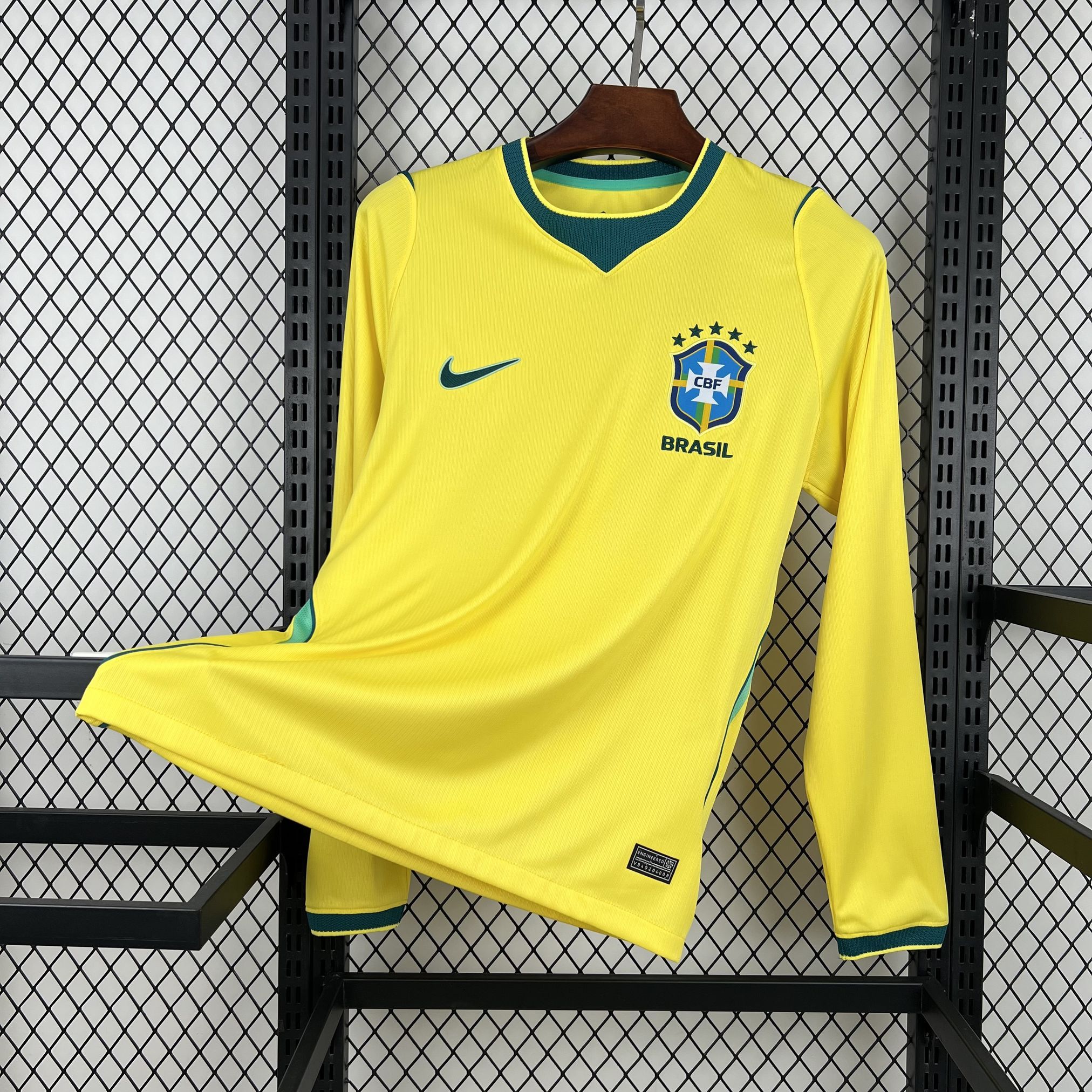 World Cup 2026 Brazil Mens Home Kit Football Long Sleeve Shirt