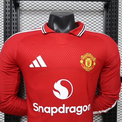 26/27 Manchester United Home Kit Mens Player Version Long Sleeve Shirt  Jersey