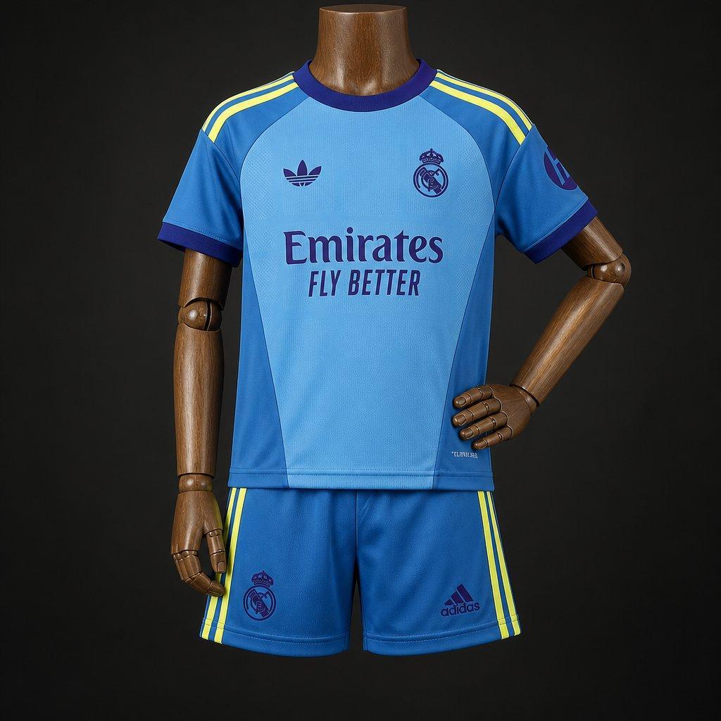 26/27 Kids Real Madrid Goalkeeper Away Blue Jersey