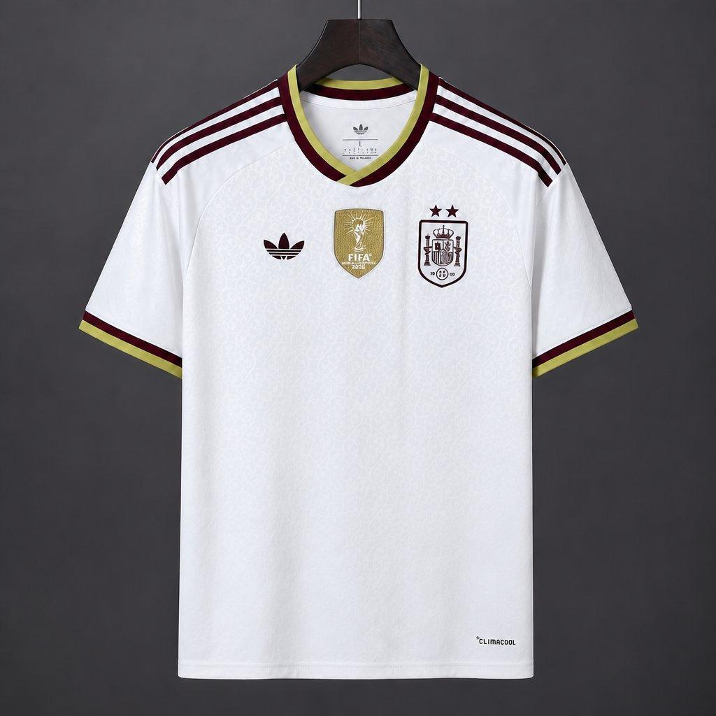 2 Star 2026 World Cup Spain Away White Jersey With Champion Patch