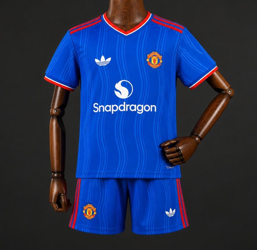 26/27 Kids Manchester United Away Blue Jersey