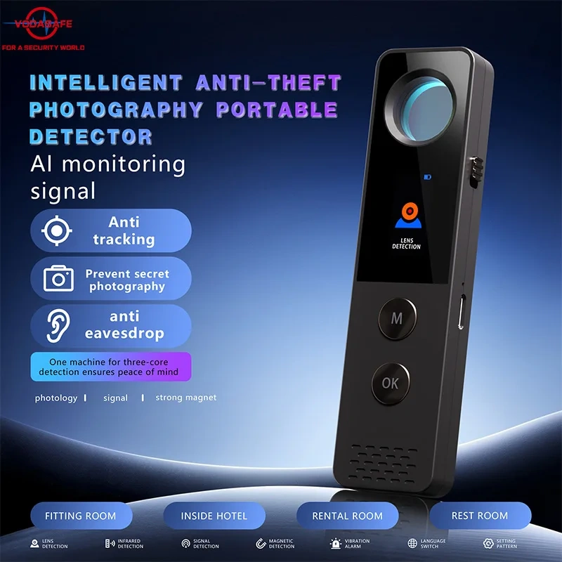 Vodasafe S55 Portable Spy Detector with Vibration Alarm for Hotel Security Hidden Devices Finder