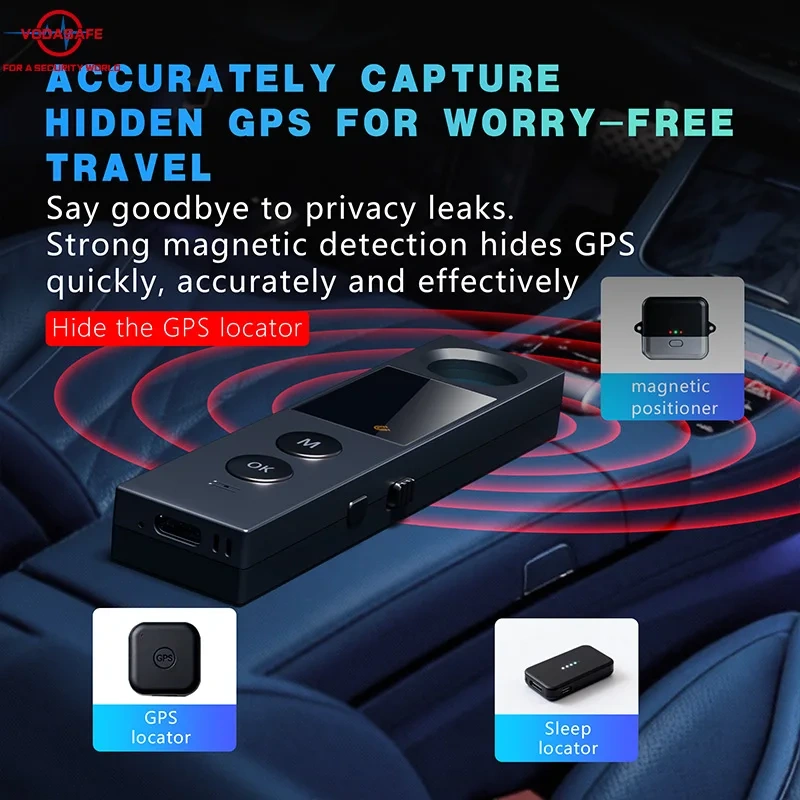 K15 Anti Spy Detector Hidden Camera Detector GPS Tracker RF Signal Detector Bug Detector for Hotel Travel Office Privacy Protect