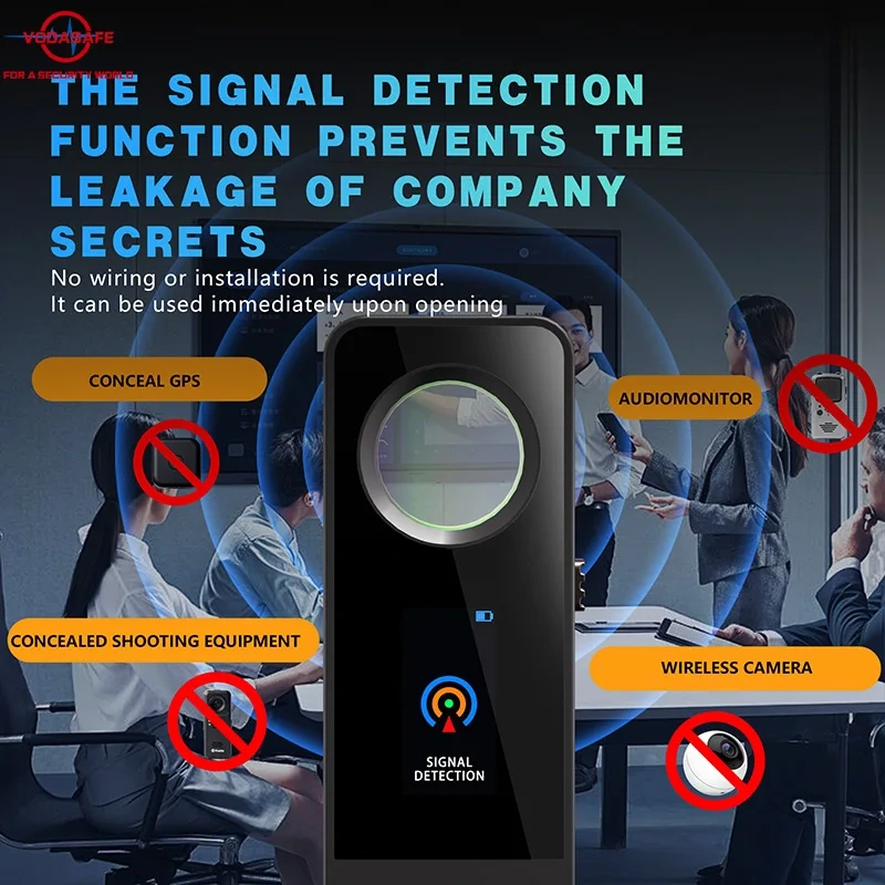 Vodasafe S55 Portable Spy Detector with Vibration Alarm for Hotel Security Hidden Devices Finder
