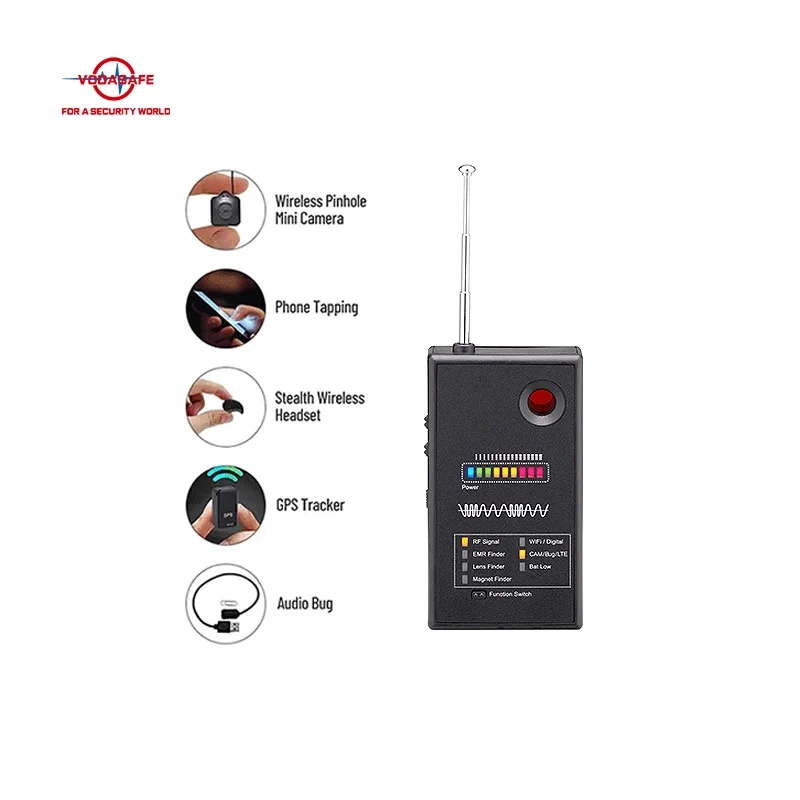Hotel Anti-Snooping Detector gps Tracker Magnet Finder Flight Mode Cell Phone Detector 50 MHz ~ 6.0 GHz Wireless RF Device Detec