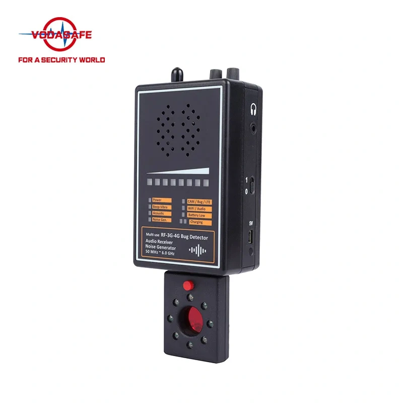 Vodasafe 50MHz-6.0GHz All-Round RF Bug Detector Wireless 3G 4G Signal Detection Anti Recording Noise Generator Security Device
