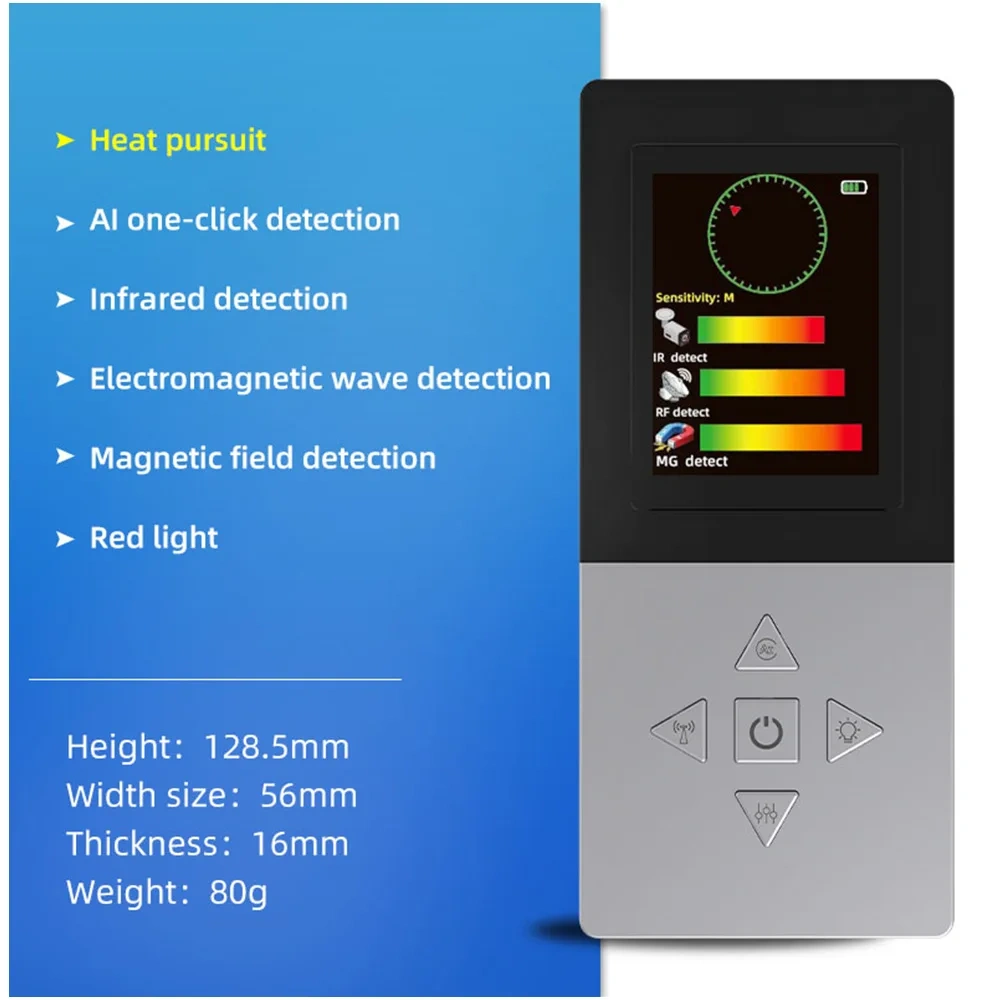D8pro Professional Spy Camera Detector Heat Tracking IR Detection RF Bug GPS Tracker Scanner