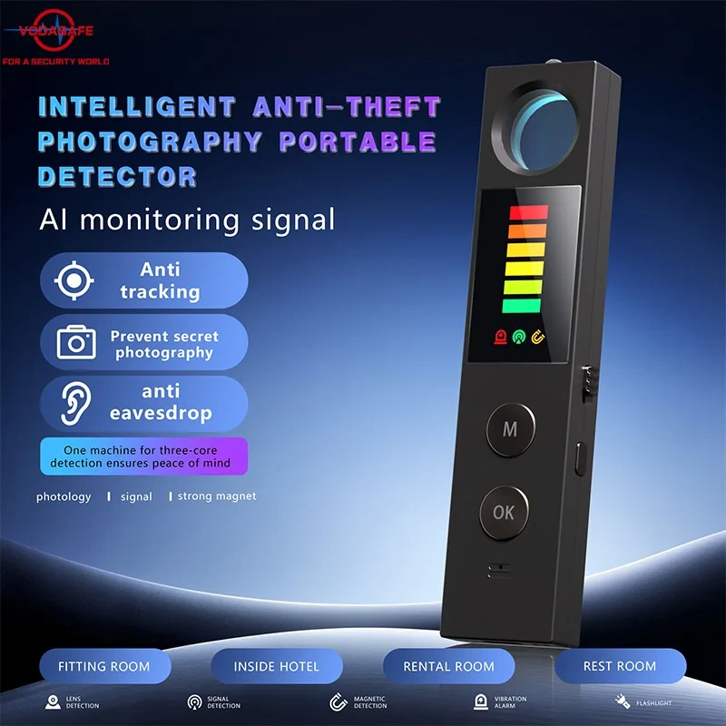 K15 Anti Spy Detector Hidden Camera Detector GPS Tracker RF Signal Detector Bug Detector for Hotel Travel Office Privacy Protect