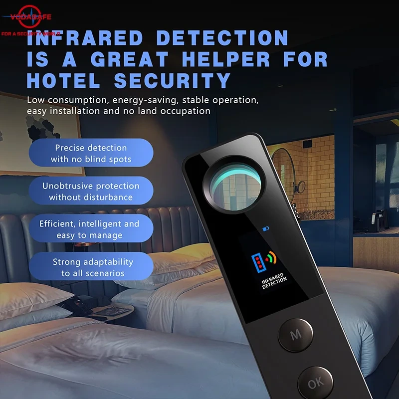 Vodasafe S55 Portable Spy Detector with Vibration Alarm for Hotel Security Hidden Devices Finder