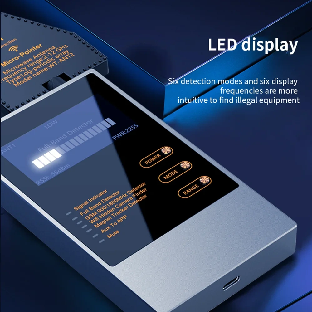 Bug Detector RF Signal Detector Anti Tracking Strong Magnetic Detector For Wireless Audio Bug GPS Camera Detector Finder