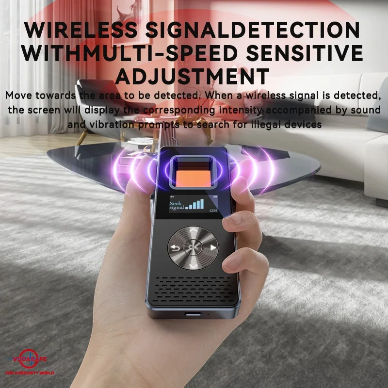 Vodasafe S668 Privacy Protector Detector GPS Tracker Magnetic Sensor Hidden Camera Lens AI Infrared Signal Detection