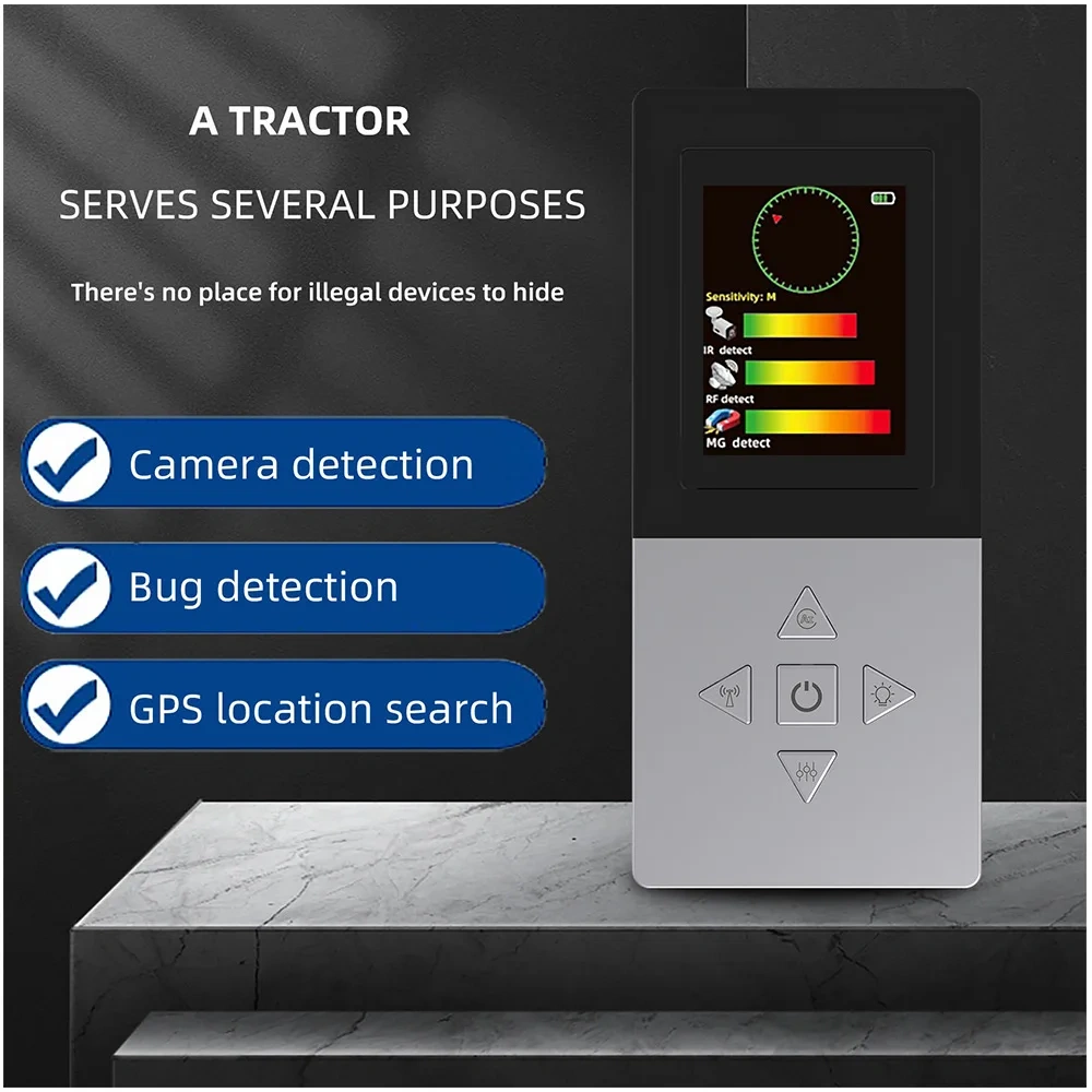 D8pro Professional Spy Camera Detector Heat Tracking IR Detection RF Bug GPS Tracker Scanner