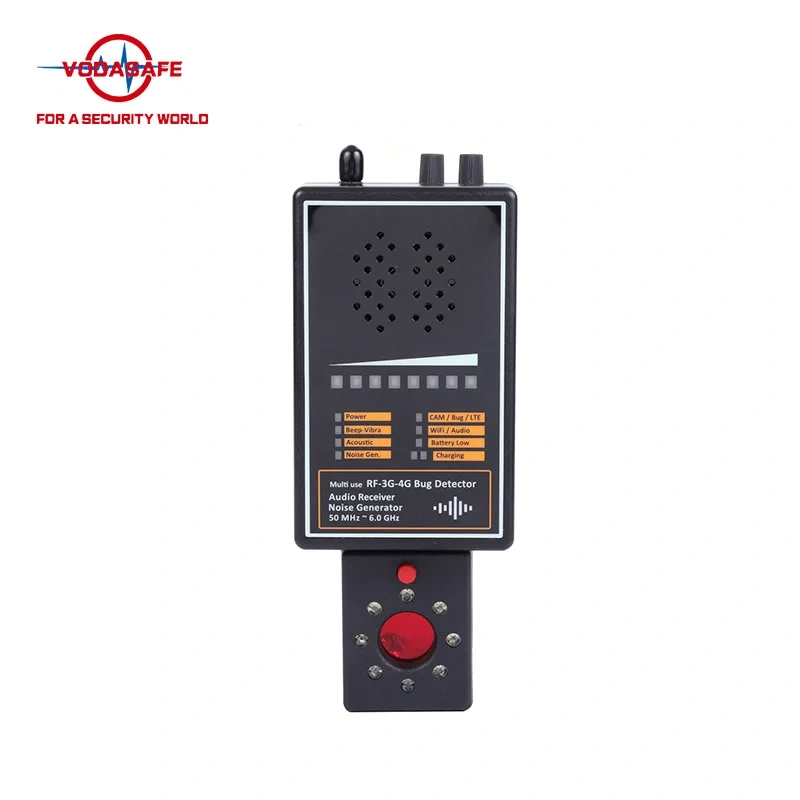 Vodasafe 50MHz-6.0GHz All-Round RF Bug Detector Wireless 3G 4G Signal Detection Anti Recording Noise Generator Security Device