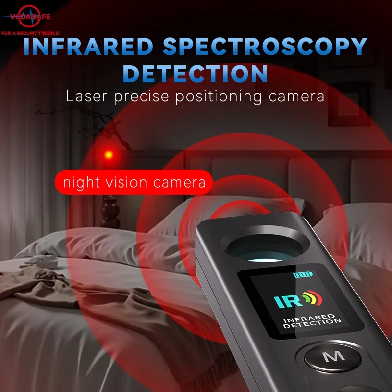 Vodasafe S33 Anti Spy Detector Hidden Camera Finder RF Signal GPS Tracker Bug Lens Infrared Detection Security Alarm