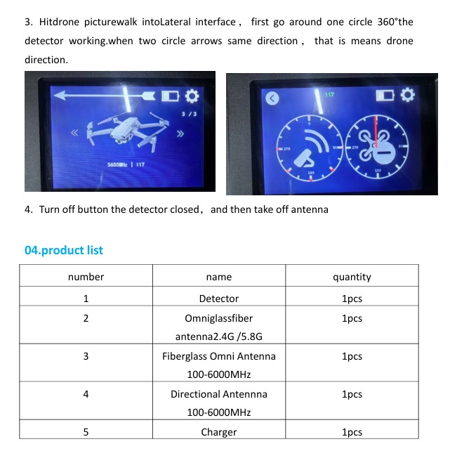 Well-Protected Tiny Handheld Drone Detector Working Distacne 2km Warning Sensitivity