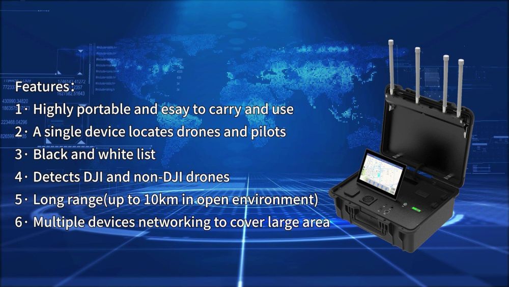 Easy Carry Vodasafe Portable Drone Detector Workign Frequency 900MHz/1.2GHz/2.4GHz/5.2GHz/5.8GHz