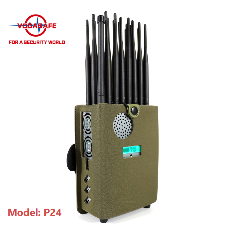 High-Output Sz Vodasafe P24 24-Antenna 5g Cellphone Signal Jammer 24W Total Power Portable Mobile Signal Jammer