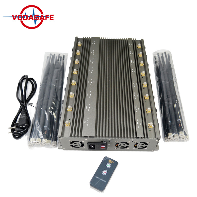 Multi-Use 16 Antennas Signal Jammer for 2g 3G 4G 5g Wif GPS RC15/433/868 with up to 70m Range Cell Phone Signal Jammer