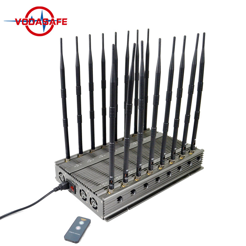 Multi-Use 16 Antennas Signal Jammer for 2g 3G 4G 5g Wif GPS RC15/433/868 with up to 70m Range Cell Phone Signal Jammer