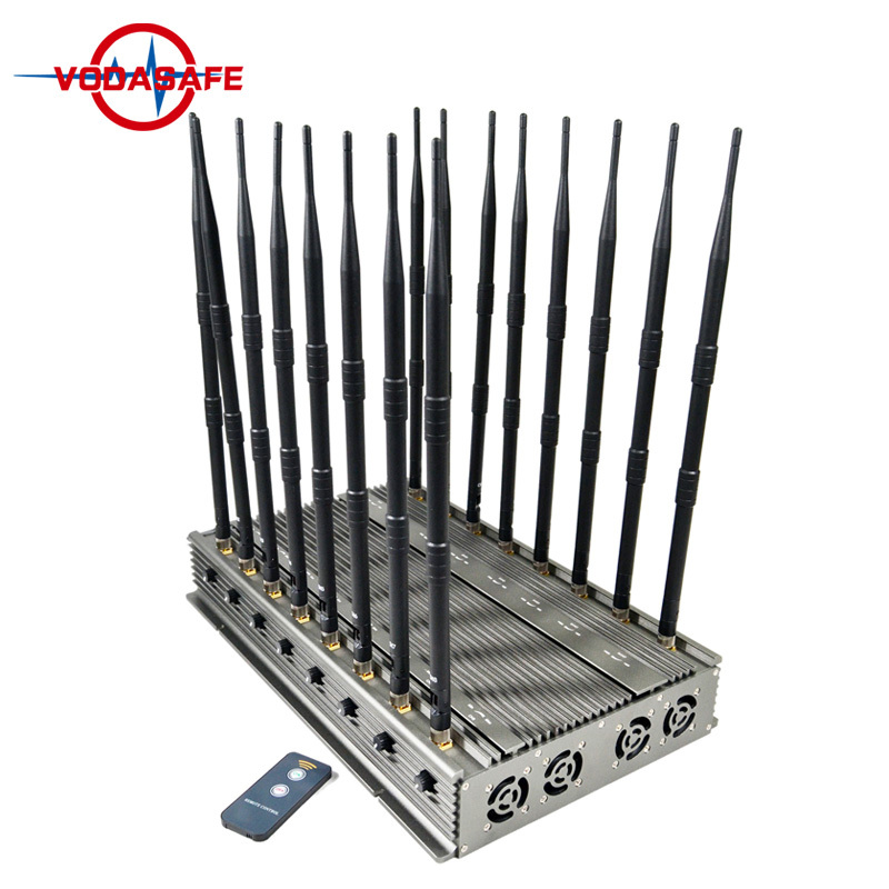 Multi-Use 16 Antennas Signal Jammer for 2g 3G 4G 5g Wif GPS RC15/433/868 with up to 70m Range Cell Phone Signal Jammer