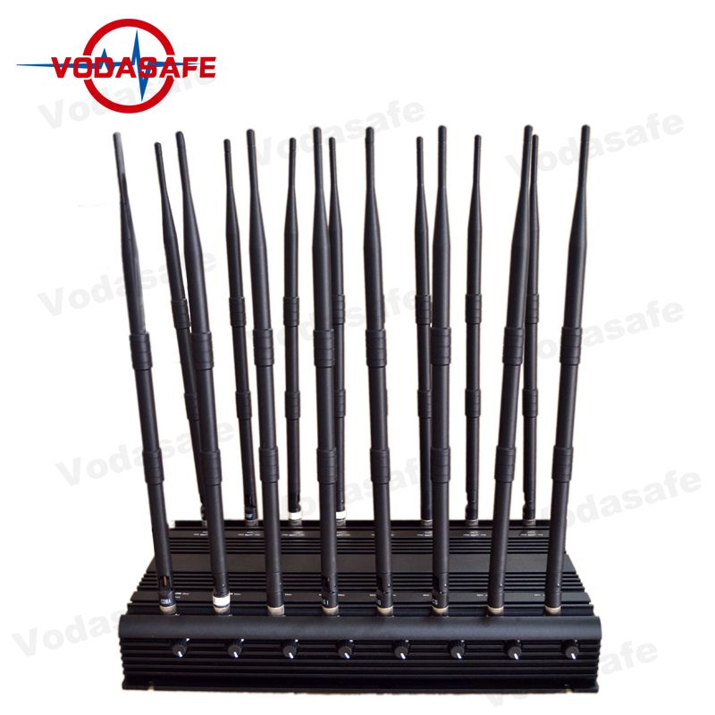 16 Antennas Full Band GPS Jammer with 2g 3G 4G WiFi GPS Lojack Remote Control Mobile Phone Jammer