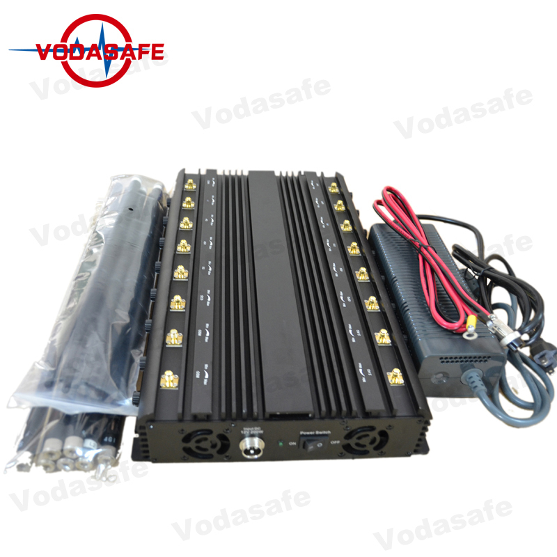 16 Antennas Full Band GPS Jammer with 2g 3G 4G WiFi GPS Lojack Remote Control Mobile Phone Jammer