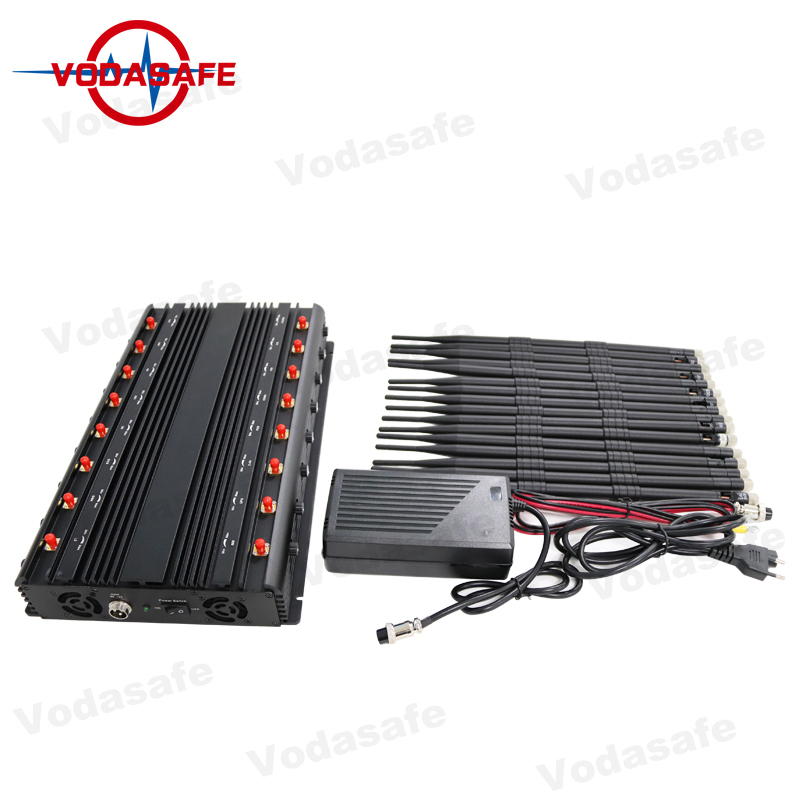 16 Antennas Full Band GPS Jammer with 2g 3G 4G WiFi GPS Lojack Remote Control Mobile Phone Jammer
