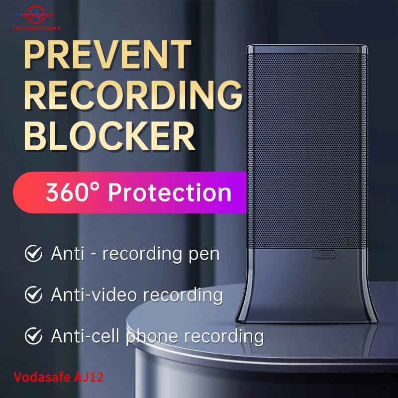 Vodasafe Aj12 Anti-Recording Blocker 360° Protection Against Spy Pens Hidden Cameras Phone Recording Audio Jammer