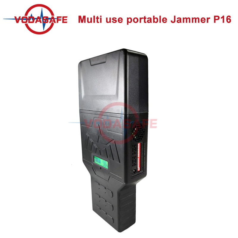 16 Antennas Portable Mobile Phone Signal Jammer GPS Wi-Fi / Bluetooth Lojack Remote Control VHF / UHF Radio Portable 5g Signal Jammer 