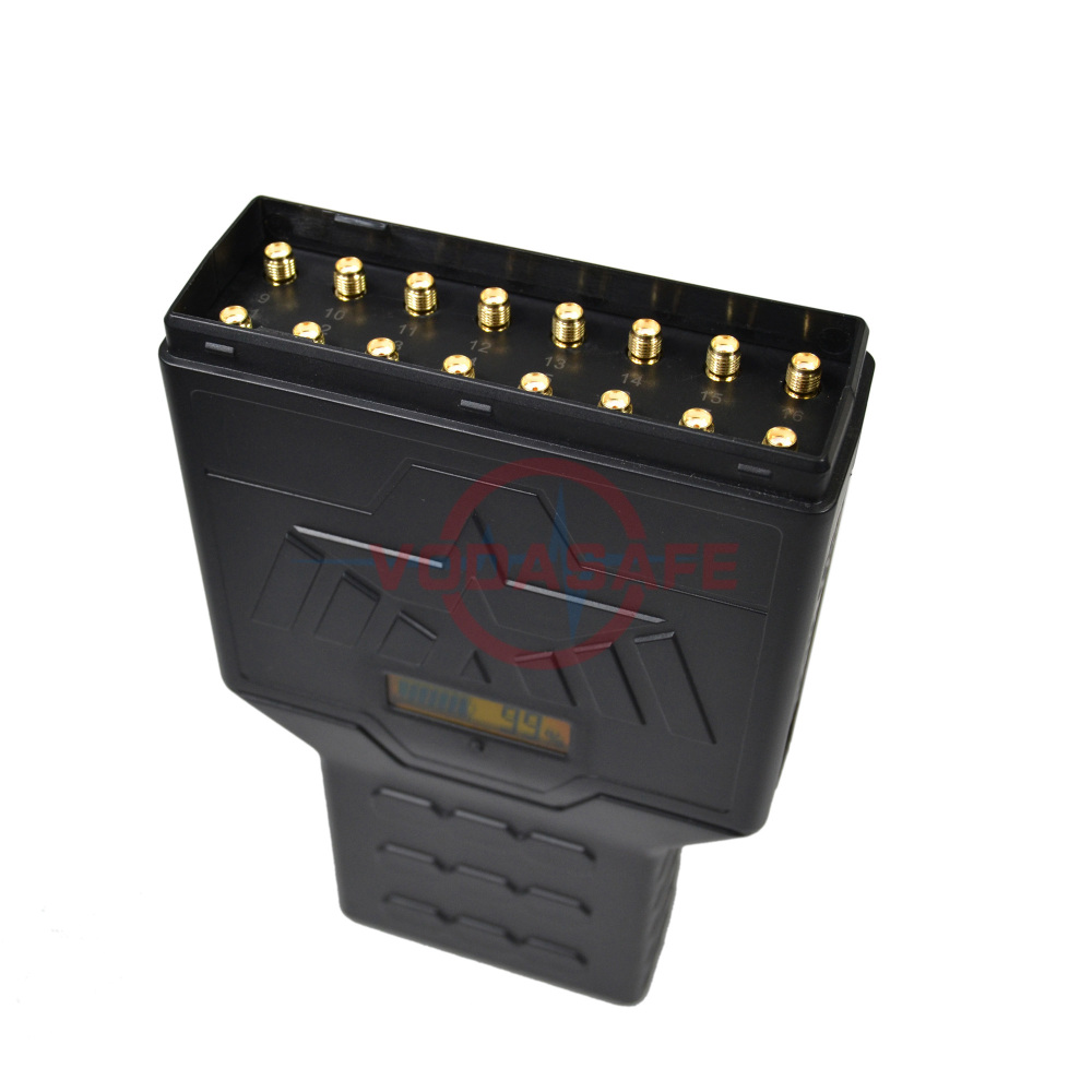 16 Antennas Portable Mobile Phone Signal Jammer GPS Wi-Fi / Bluetooth Lojack Remote Control VHF / UHF Radio Portable 5g Signal Jammer 