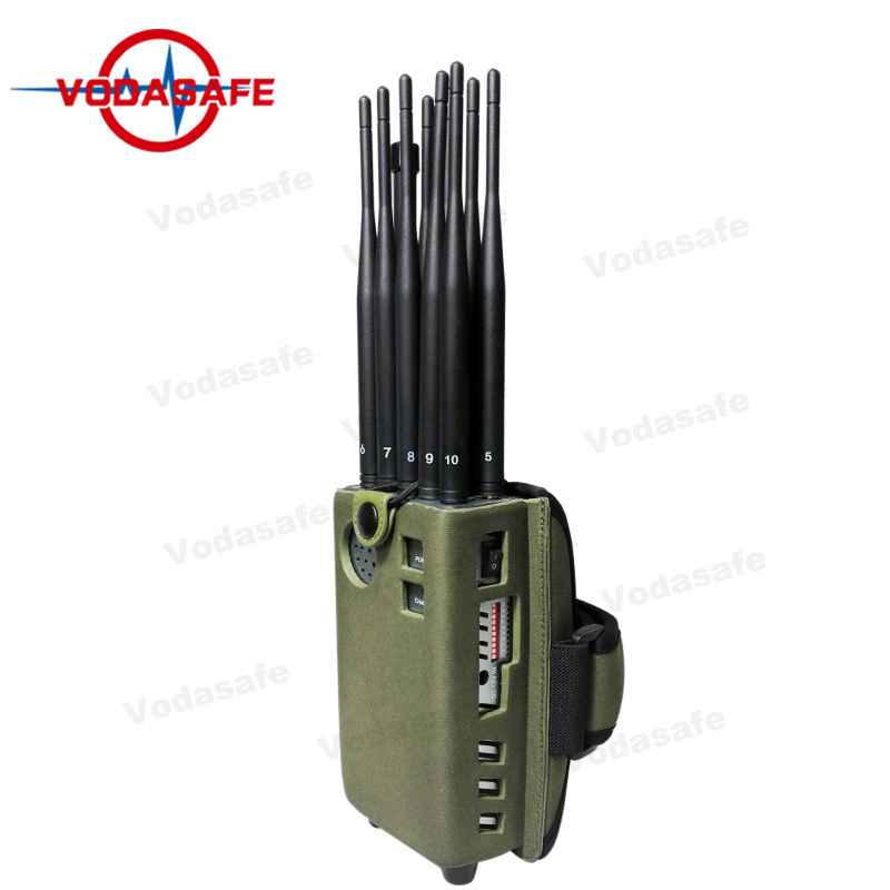 Multi Functional 10-Band Handheld Signal Frequency Jammer Jams 5g/4G/3G/2g/Lojack/ WiFi/ Bluetooth 8000mAh Battery Portable GPS Signal Jammer P10-5G